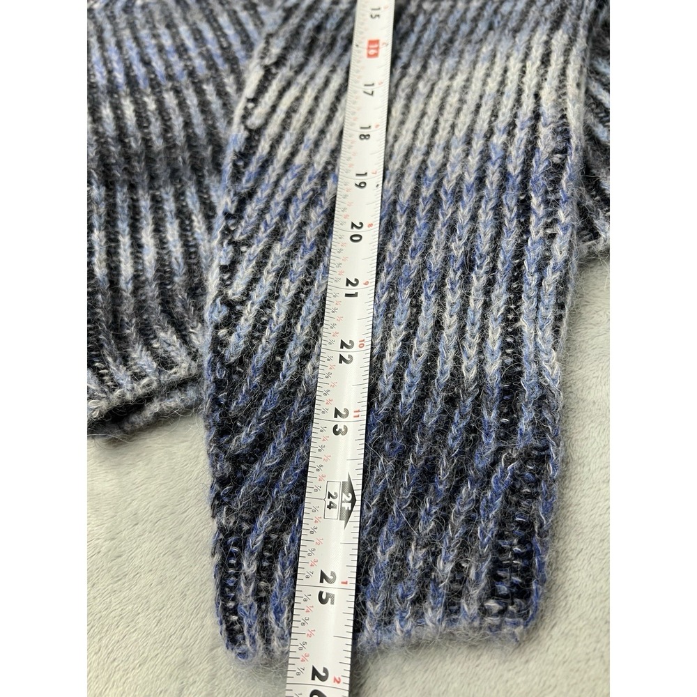 Naadam Ribbed Space Dye Sweater Small Blue Wool Cashmere Alpaca Raglan Jumper - Picture 9 of 9